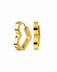 Twilight London Hoop Earrings Gold Love Heart Hoop Earrings