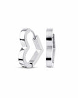 Twilight London Hoop Earrings Silver Love Heart Hoop Earrings