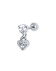 Twilight London Drop Earring Silver Mini Heart Drop Earring