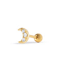 Twilight London Barbell Stud Gold Mini Moon Piercing