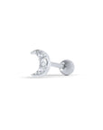 Twilight London Barbell Stud Silver Mini Moon Piercing