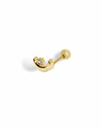 Twilight London Stud Earrings Gold Moon Dot Piercing