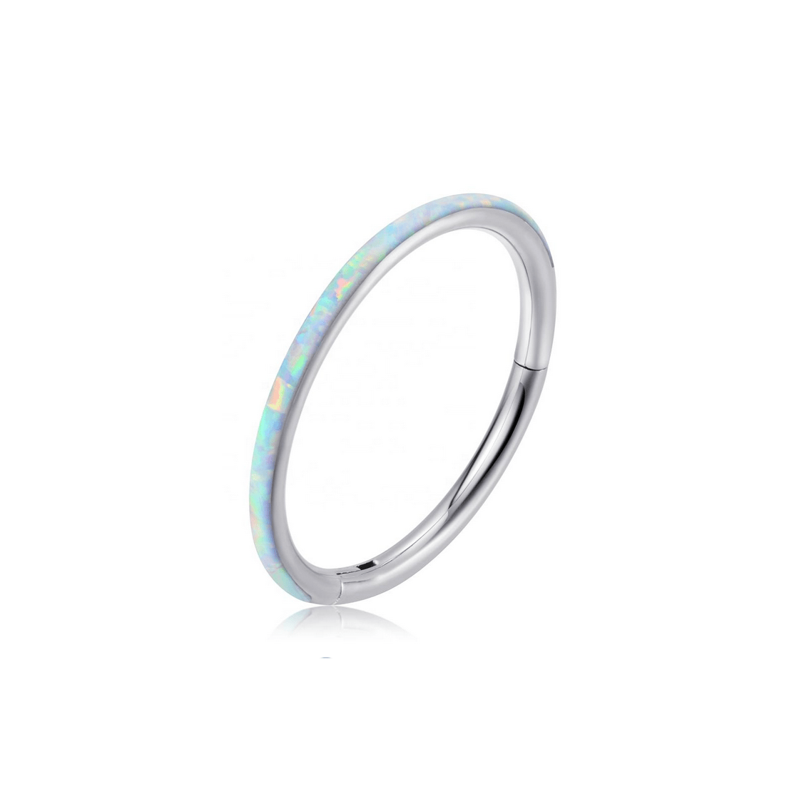 Twilight London Cartilage Hoop Silver 8mm Orion Opal Clicker Hoop