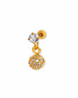 Twilight London Drop Earring Gold Pave Circle Drop Earring