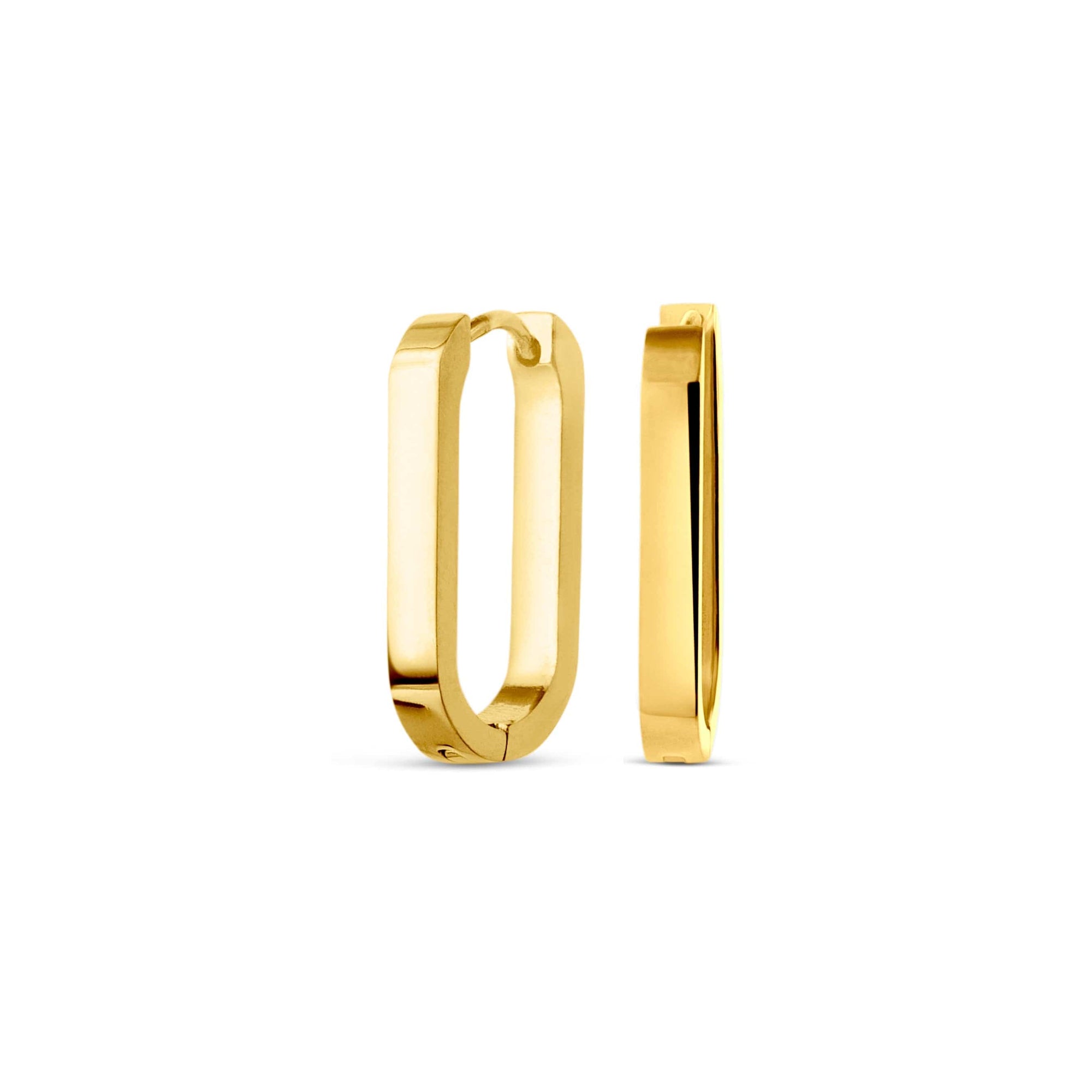 Twilight London Hoop Earrings Gold Rectangular Hoop Earrings