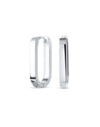 Twilight London Hoop Earrings Silver Rectangular Hoop Earrings