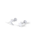 Twilight London Barbell Stud Silver Star and Moon Mini Piercing