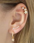 Twilight London Hoop Earrings Star CZ Huggie Hoop
