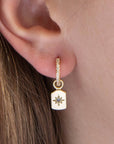Twilight London Charm Hoop Gold Stardust Charm Hoop Earrings