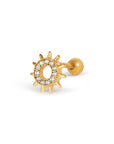 Twilight London Barbell Stud Gold Sunburst Piercing