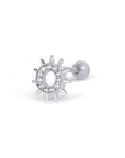 Twilight London Barbell Stud Silver Sunburst Piercing