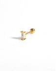 Twilight London Barbell Stud Gold Tiny Baguette Piercing