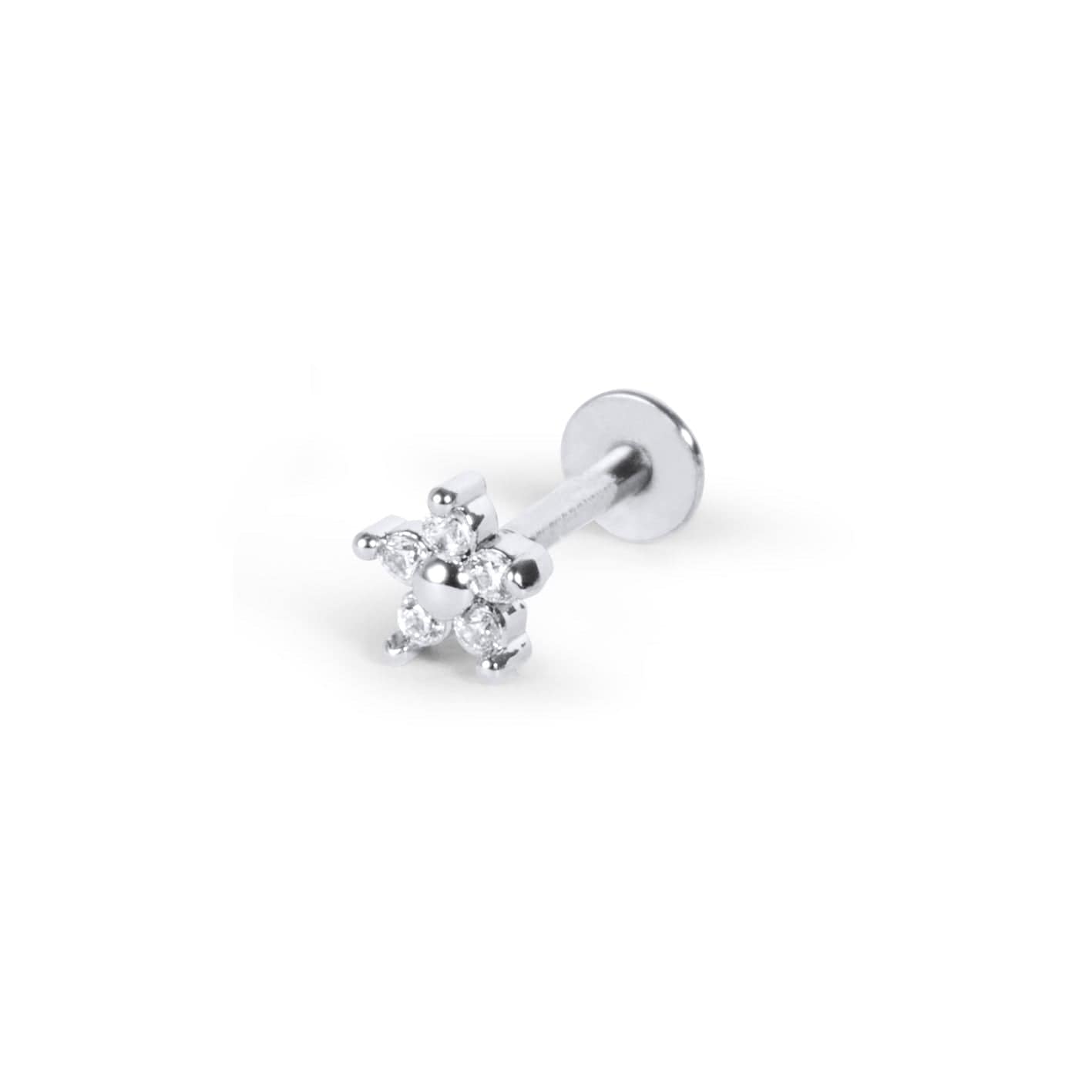 Twilight London Tragus Earring Silver Tiny Flower Tragus Piercing