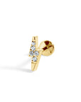 Twilight London Stud Gold / 6mm Titanium Lightening Bolt Labret Piercing
