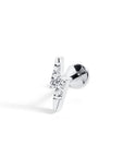 Twilight London Stud Silver / 6mm Titanium Lightening Bolt Labret Piercing