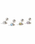 Twilight London Stud Clear Titanium Trio Dot Labret Piercing