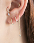 14K Solid Gold Crystal Star Charm