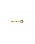 14K Solid Gold 3mm Bezel Crystal Piercing