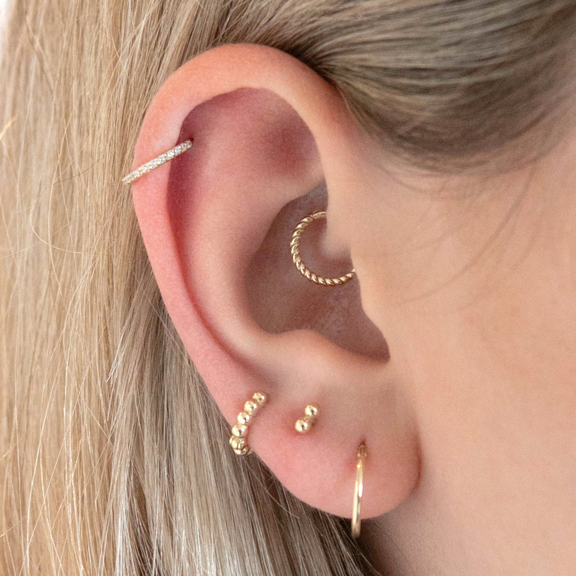 14K Solid Gold 10mm Clicker Hoop Earring – Twilight London