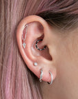Twilight London Barbell Earring White Gold 14K Solid Gold Hidden Helix Barbell Earring