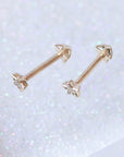 Twilight London Barbell Earring Gold 14K Solid Gold Star Barbell