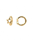Twilight London Hoop Yellow Gold 14K Solid Gold Star Mini Hoop Earrings