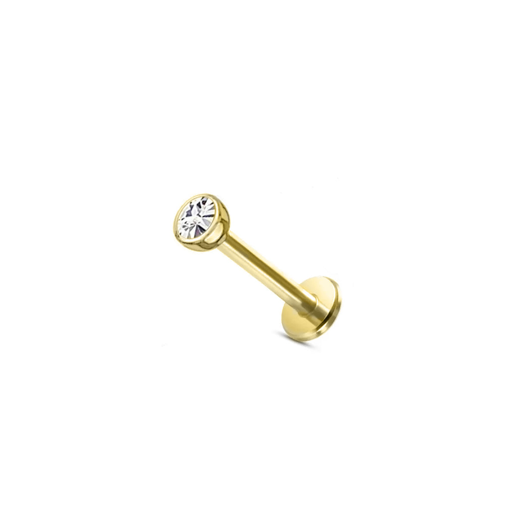 Titanium Bezel Solitaire Labret Piercing – Twilight London