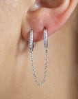 Duo Chain Huggie Hoop Earring