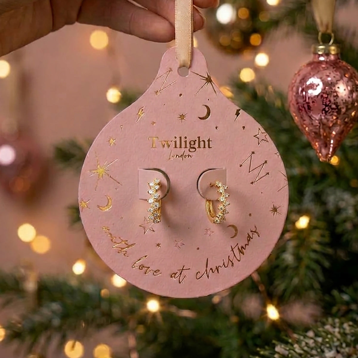 Essence Huggie Hoop Earring Christmas Bauble