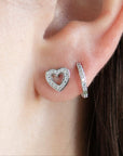 Crystal Heart Stud Earrings