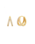 Omega Crystal Huggie Hoop Earrings