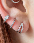 Omega Crystal Huggie Hoop Earrings