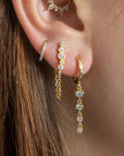 Orbit Huggie Hoop Crystal Earring