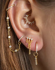 Orbit Cystal Earring Chain