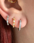 Elipse Crystal Huggie Hoop Earrings