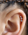Trilogy Curve Crystal Piercing