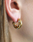 Twilight London Hoop Gold Arc Crystal Hoop Earrings