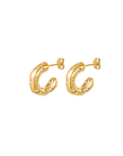 Twilight London Hoop Gold Arc Crystal Hoop Earrings