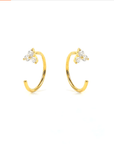 Twilight London Hoop Gold Clover Open Hoop Earrings
