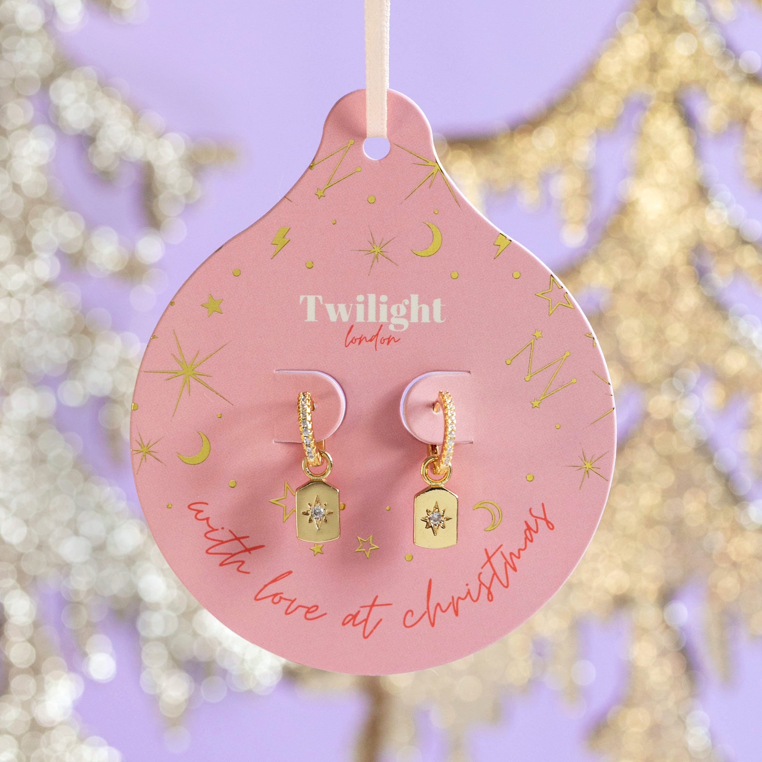 Twilight London Gift Set Gold Earring Lover Christmas Bauble