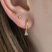 Twilight London Hoop Earrings Gold Solitaire Huggie Hoop Earrings