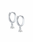 Twilight London Hoop Earrings Silver Solitaire Huggie Hoop Earrings