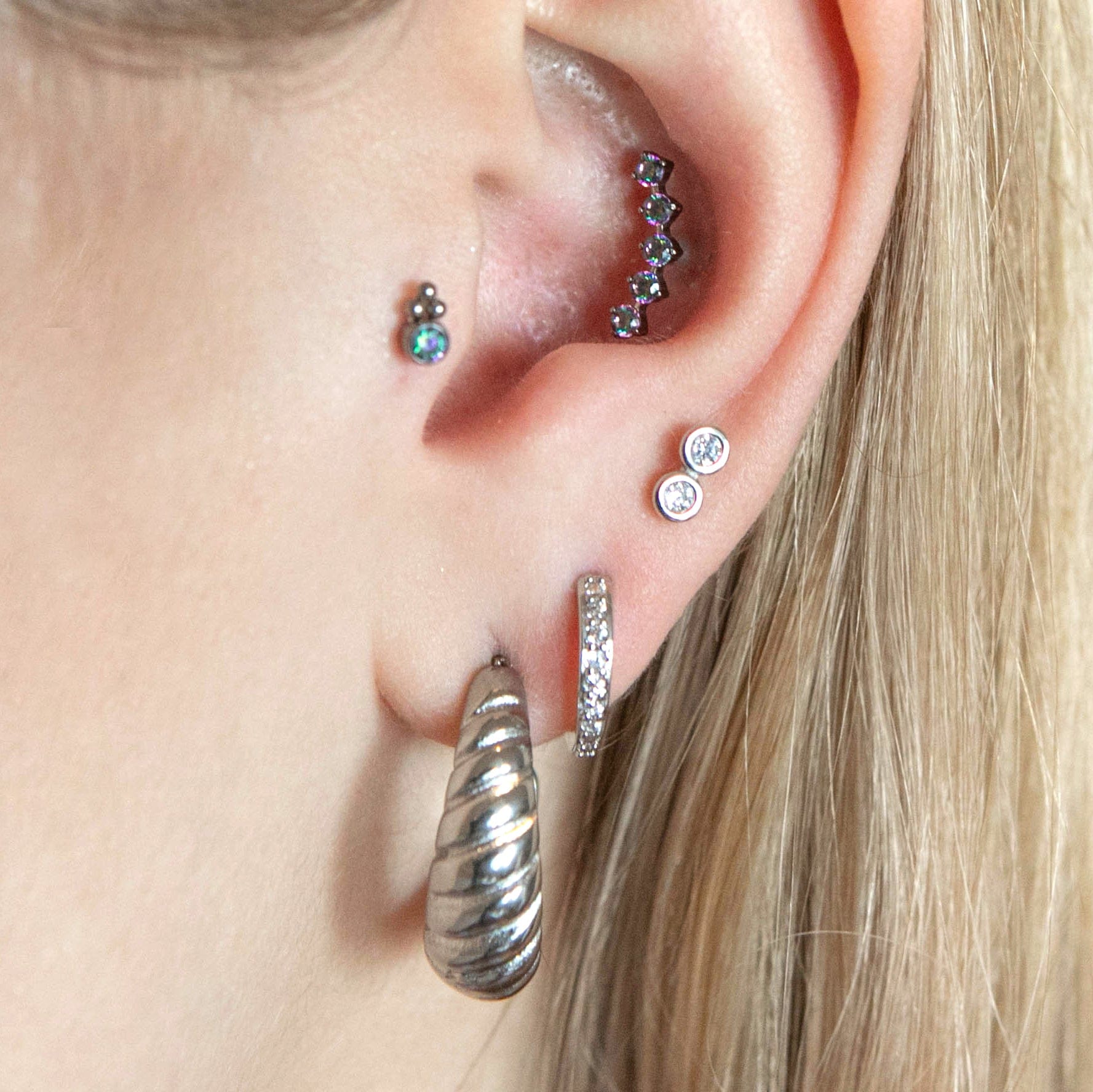 Curved helix deals earring