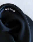 Twilight London Labret Piercing Silver VM Crystal Curved Helix Earring