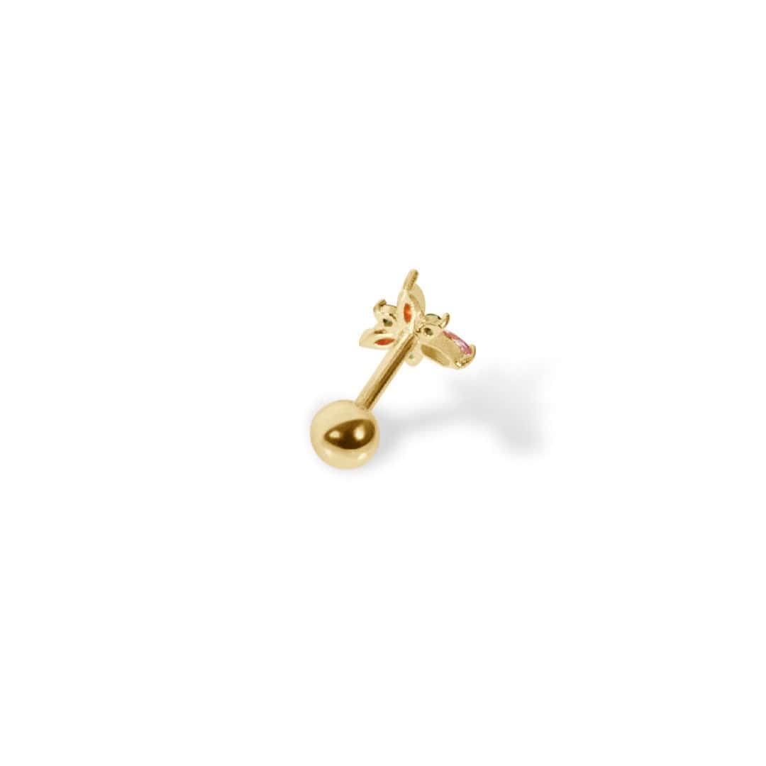 Twilight London Barbell Earring Gold 14K Solid Gold Jewel Barbell Earring