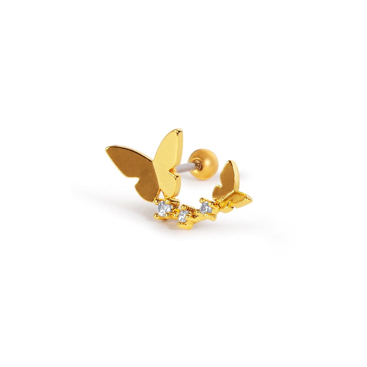 Twilight London Barbell Stud Gold Butterfly Crawler Piercing