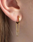 Twilight London Hoop Chain Huggie Hoop Earrings