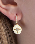 Twilight London Hoop Earring Gold Coin Drop Hoop Earrings