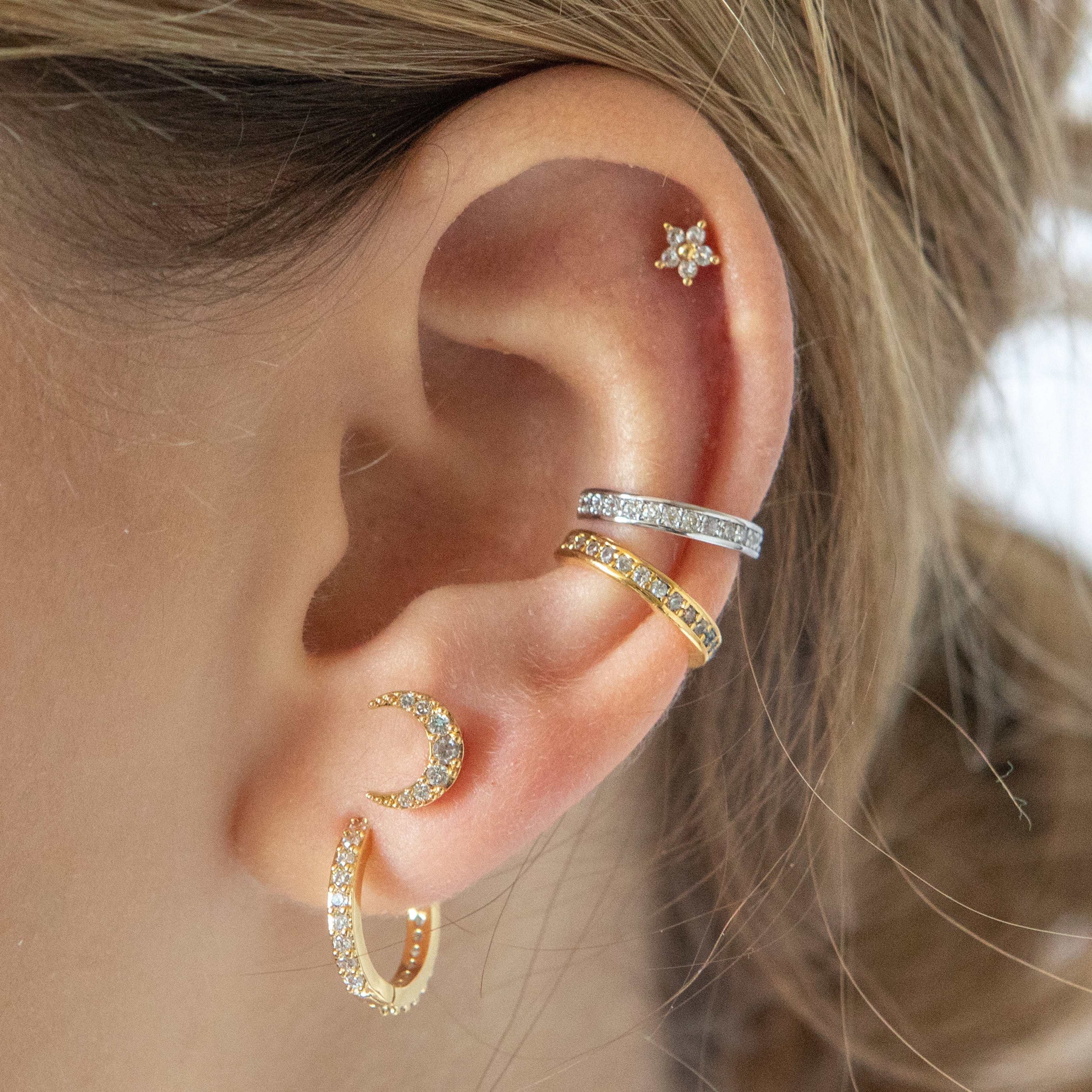 Twilight London Stud Earrings Crescent Moon Piercing