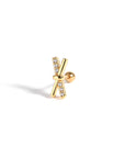 Twilight London Stud Earrings Gold Crystal Cross Piercing